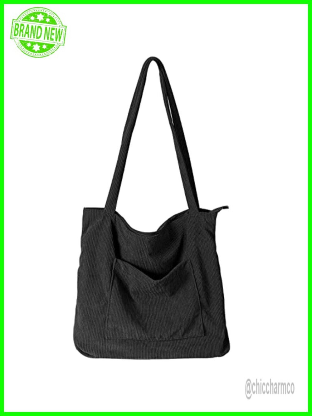 Corduroy Tote Bag Large Shoulder Hobo Bag Casual Handbag Multi Pocket